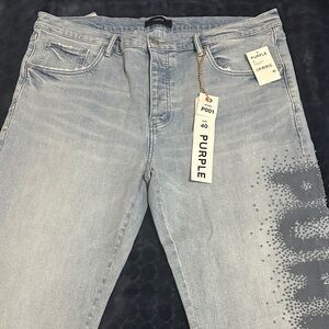 Purple Men's Straight Jeans - Light Blue w/imprint on leg